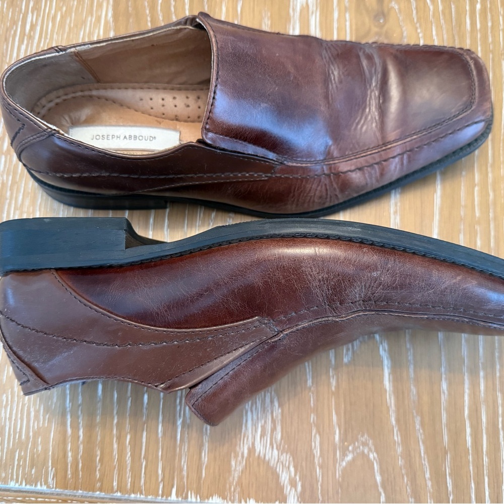 Joseph Abboud Men's Dark Brown Leather Slip-Ons